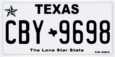 TX license plate CBY9698