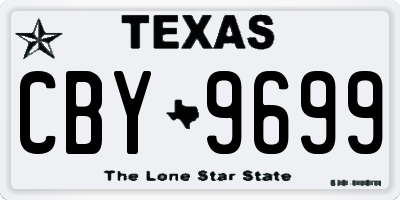 TX license plate CBY9699