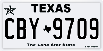 TX license plate CBY9709