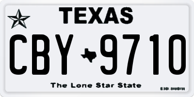 TX license plate CBY9710