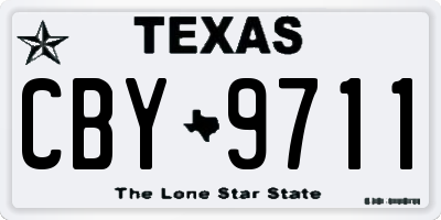 TX license plate CBY9711