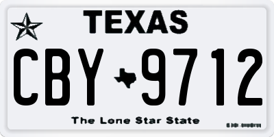TX license plate CBY9712