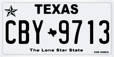 TX license plate CBY9713