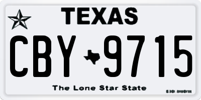 TX license plate CBY9715