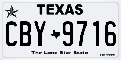 TX license plate CBY9716