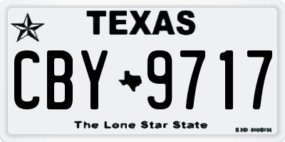 TX license plate CBY9717