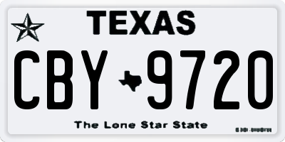TX license plate CBY9720