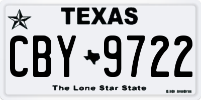TX license plate CBY9722