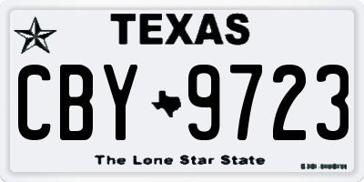 TX license plate CBY9723