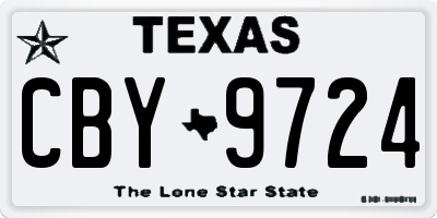 TX license plate CBY9724