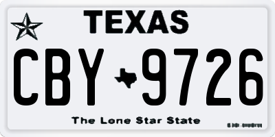 TX license plate CBY9726