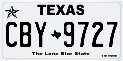 TX license plate CBY9727