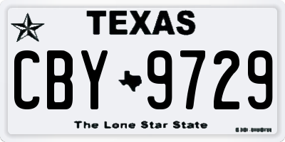TX license plate CBY9729