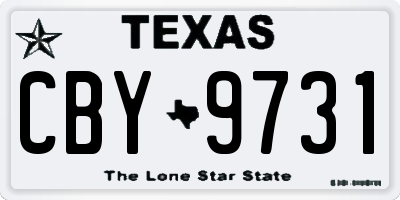 TX license plate CBY9731