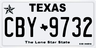TX license plate CBY9732