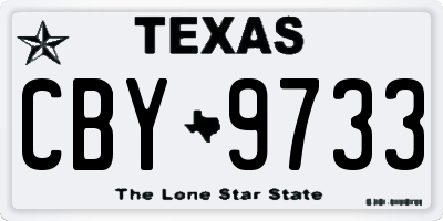 TX license plate CBY9733