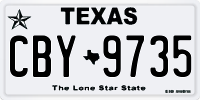 TX license plate CBY9735