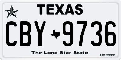 TX license plate CBY9736