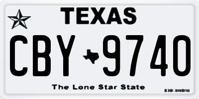 TX license plate CBY9740