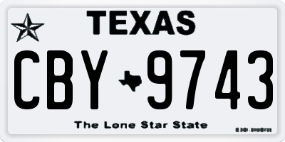 TX license plate CBY9743