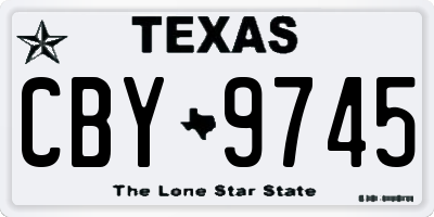 TX license plate CBY9745