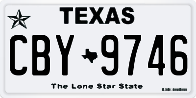 TX license plate CBY9746