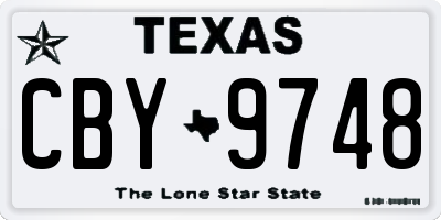 TX license plate CBY9748