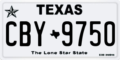 TX license plate CBY9750