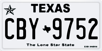 TX license plate CBY9752