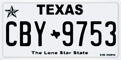 TX license plate CBY9753