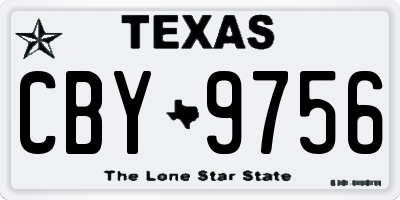 TX license plate CBY9756