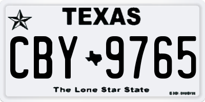 TX license plate CBY9765