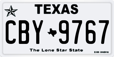 TX license plate CBY9767