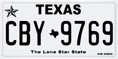 TX license plate CBY9769