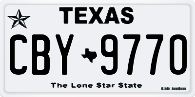 TX license plate CBY9770