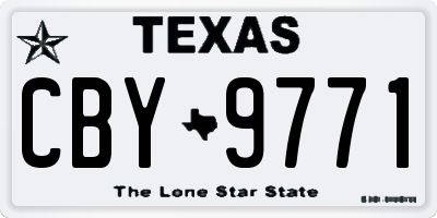 TX license plate CBY9771