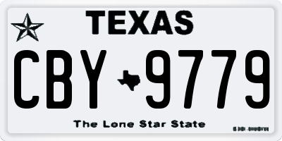 TX license plate CBY9779