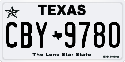 TX license plate CBY9780