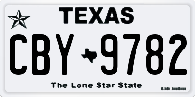 TX license plate CBY9782