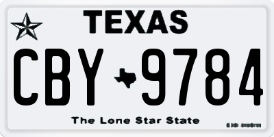 TX license plate CBY9784