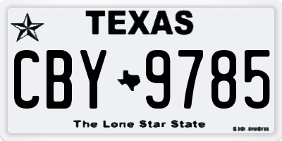 TX license plate CBY9785