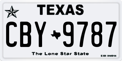 TX license plate CBY9787