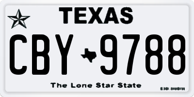 TX license plate CBY9788