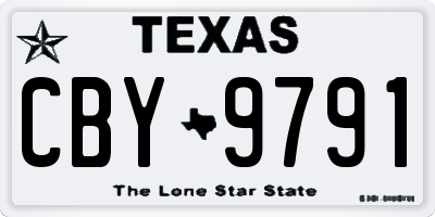 TX license plate CBY9791
