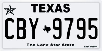 TX license plate CBY9795