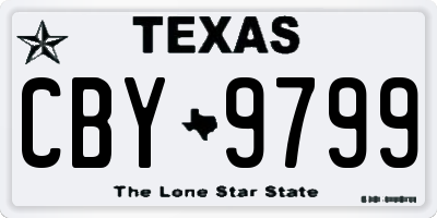 TX license plate CBY9799