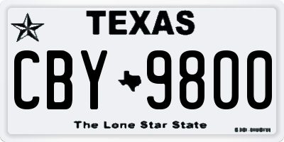 TX license plate CBY9800