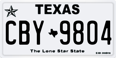 TX license plate CBY9804