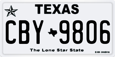 TX license plate CBY9806