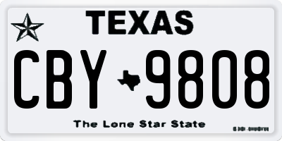 TX license plate CBY9808